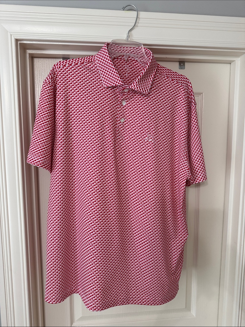 Rhoback Men's Red Patterned Polo